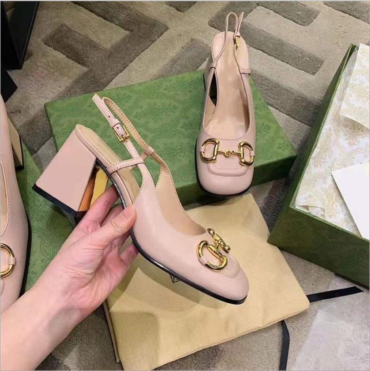 

Designer elegant summer sandals sexy fashion high heels metal buckle thick heel women's bridal wedding shoes red dress shoes, Black