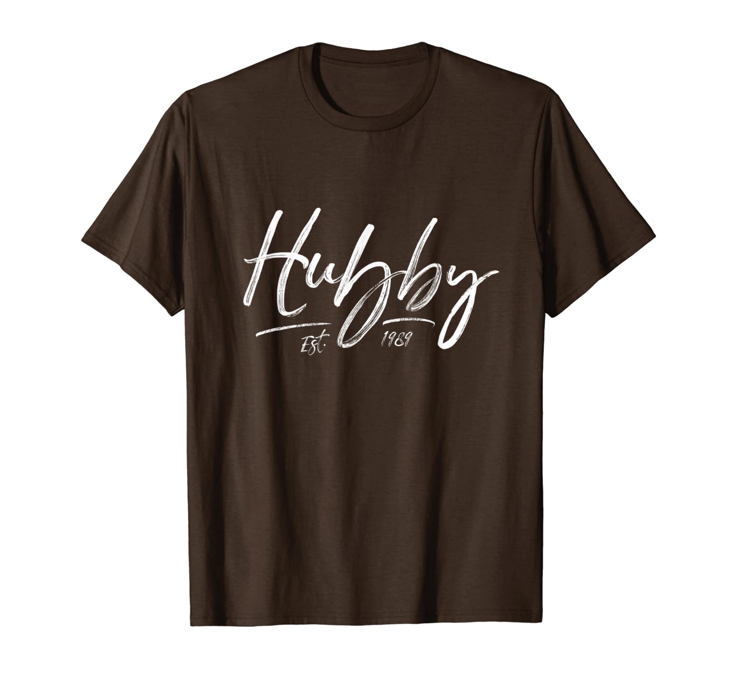 

hubby est 1989 30th year anniversary couple gift t-shirt, White;black