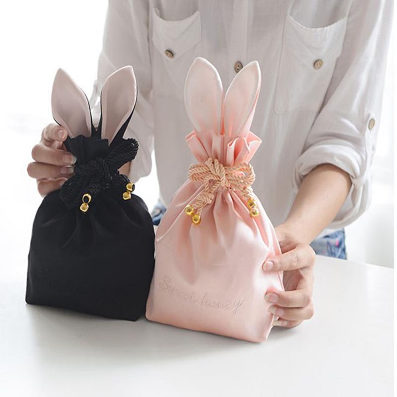 

Gift Wrap Creative Ear Dawstring Women's Cosmetic Bag Plush Ball Pouches Makeup Jewelry Storage Organizer Factory Stock