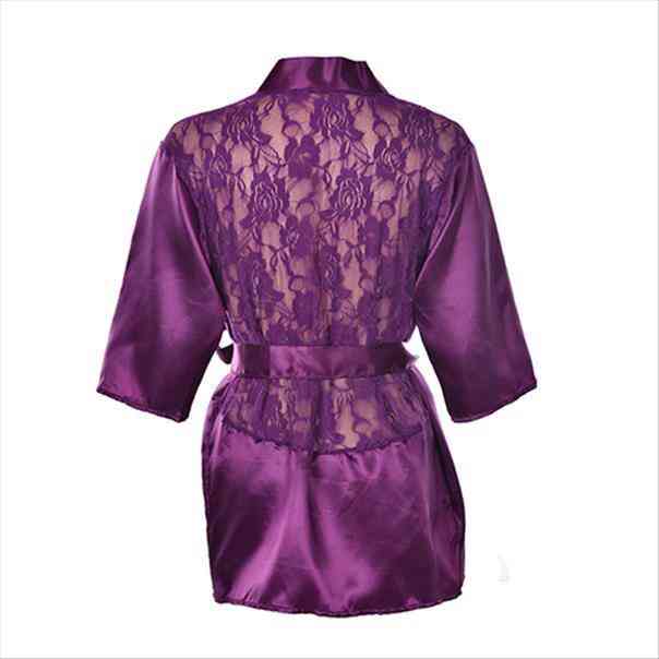 

Deep V Neck Women Satin Nightgown Sexy Lace Sleepwear Strap Spaghetti Ladies Silk Nightwear Sleep Wear Night Gown Lingerie Dress, Black;red