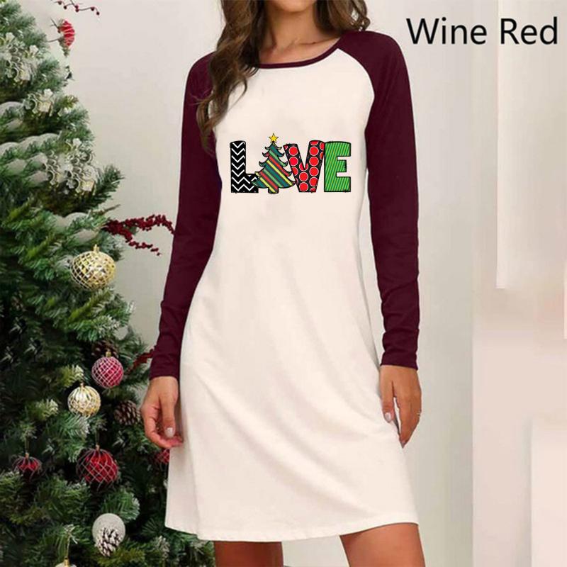 Womens Christmas Printed Dresses Canada 
