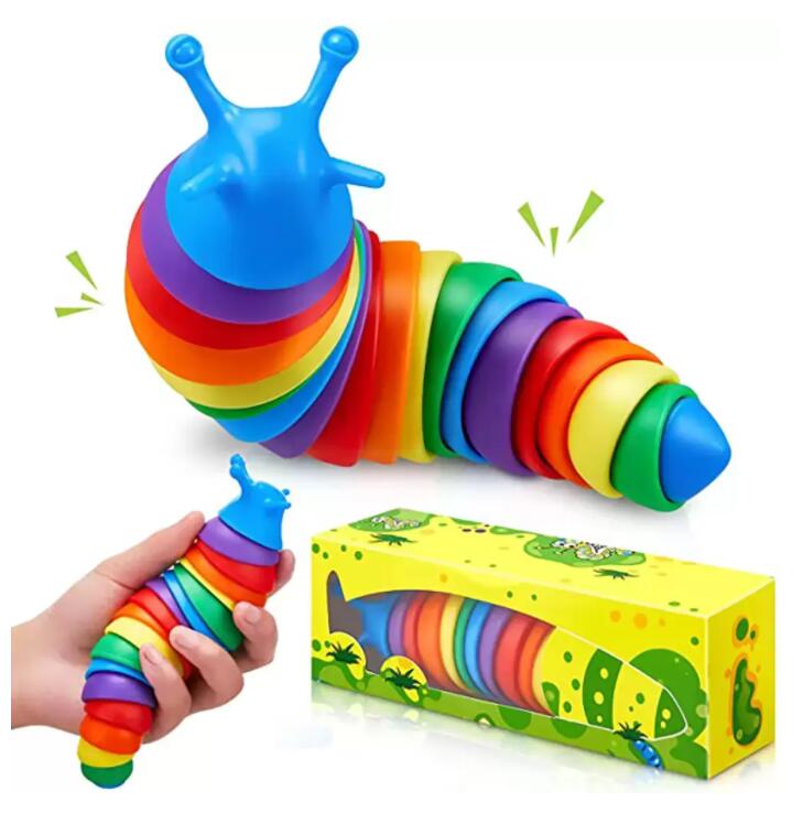 

DHL Stock Favors Fidget Toys Slug Articulated Flexible 3D Slugs Fidget Toy All Ages Relief Anti-Anxiety Sensory for Children Aldult C0316