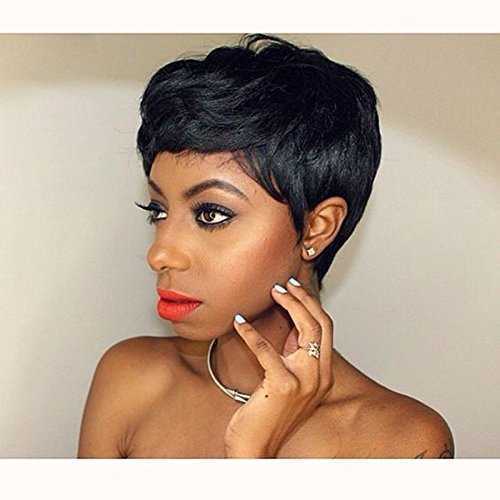 

Hair Lace Wigs Women's Short Hair Black High Temperature Silk Head Cover Overseas