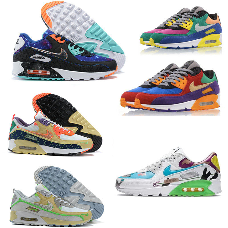 

2021 Max Mens Women Maxes 90s Black White 90 Trainers Hiking Jogging Walking Sports Sneakers Running Shoes Big size 46 47