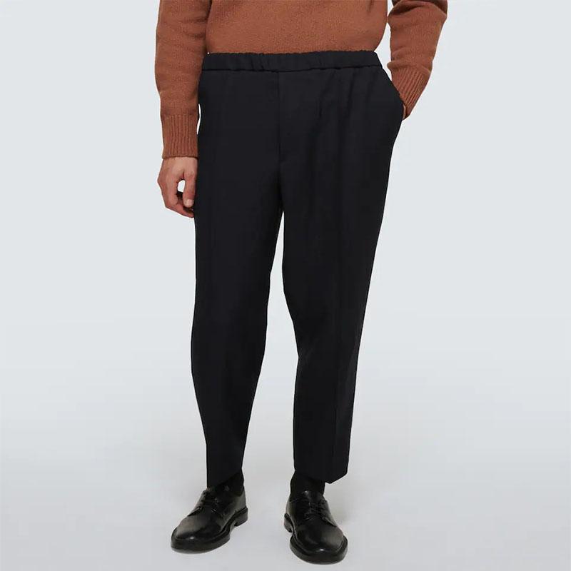 

Men's Pants Straight Wool Trendy Korean Version Fashion Trend Slim Loose Large Black Elastic Waist Casual