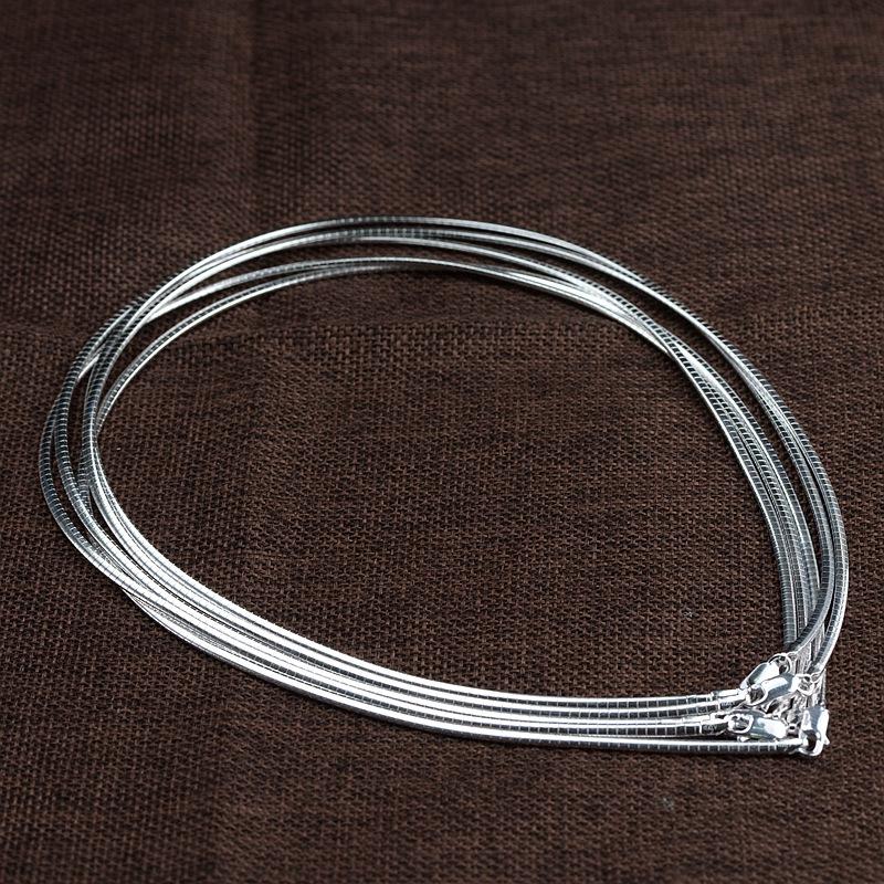 

Silver Craft Soft Collar Ring Flat Women's Xiang Shi Pin Pendant Collocation Necklace Chains