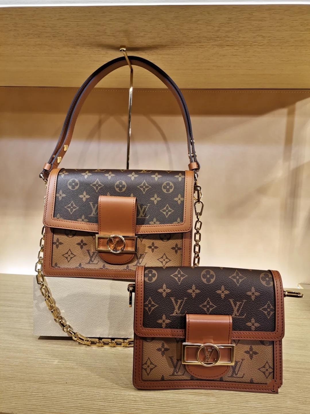 

Lv LOUIS BAG VITTON Dauphine Luxury Handbags Messenger Bag Women Tote Genuine Leather Shoulder Bags CrossbodyHYERGECF, Red;black