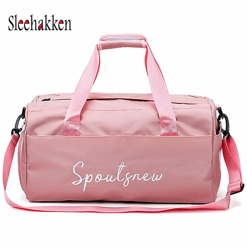 

Duffel Bags Women Baggage Travel Bag Pink Oxford Cloth Folding Dry And Wet Separation Garment Unisex High-capacity Weekend, Black