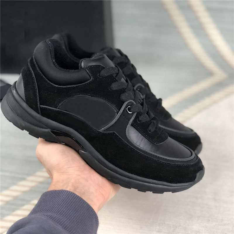 

2021 Top Quality Winter Casual Shoes Mens Women Increase Platform Shoe Vintage Suede Leather Sneaker Calfskin Sneakers with box, Black