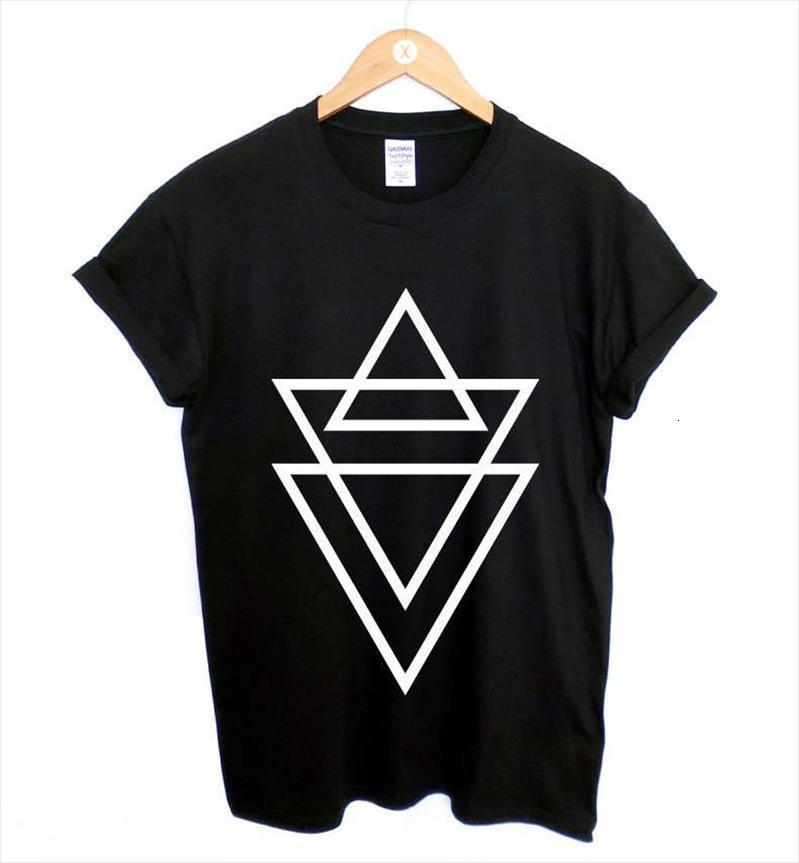 

and women triangle print cotton men womens casual funny for lady black tee hipster big size zt203 78, White;black