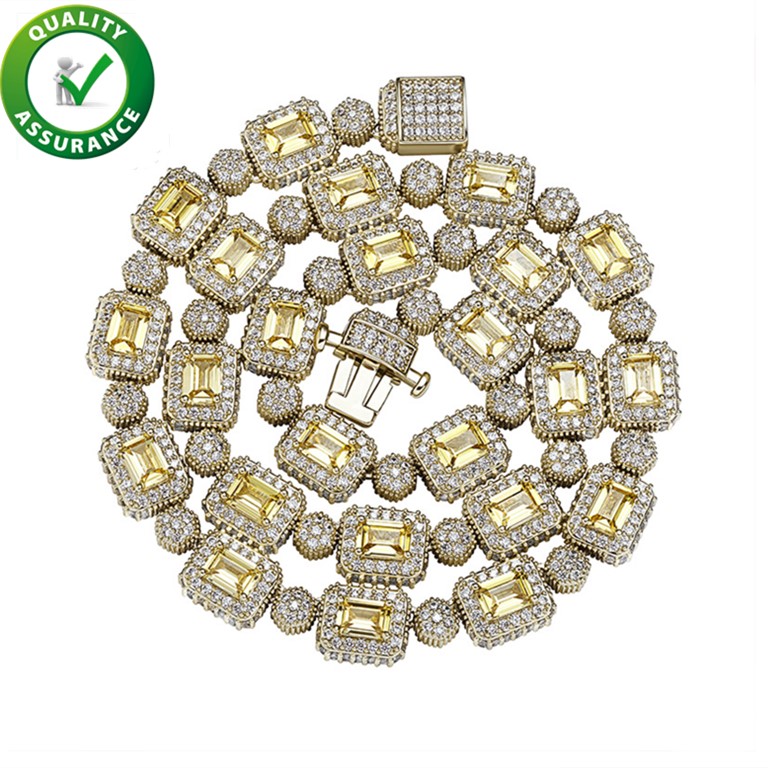 

Diamond Tennis Chain Luxury Designer Jewelry Hip Hop Necklace Iced Out Bling Cubic Zirconia Chains Gold Silver Charms Rapper Fashion Accessories