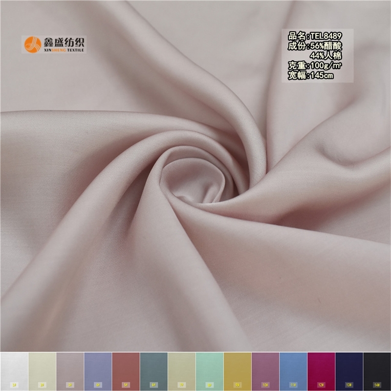 

new triacetic acid spring summer fashion shirt women's skirt thin bright plain woven fabric tel8489, Black;white