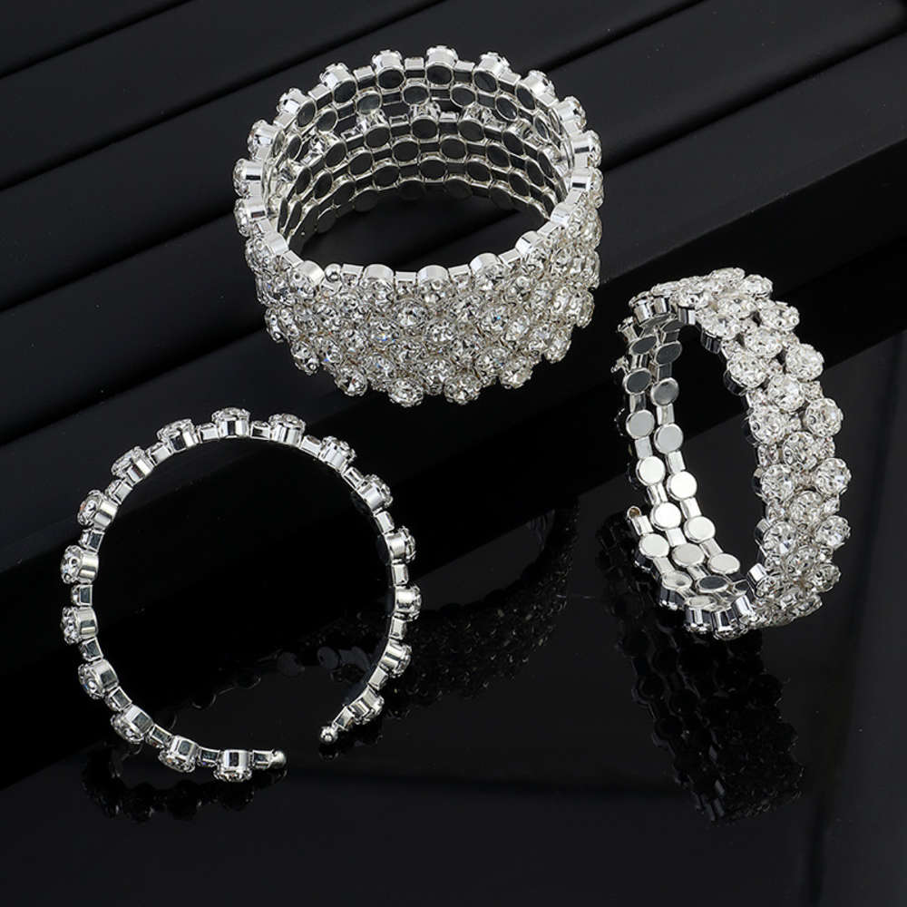 

Hand catenary Bz1315 three six row drill open multi layer spiral Bracelet, Golden;silver