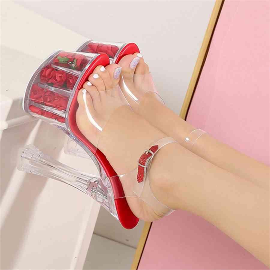 

Women Sandals Summer Platform Sandals High Heels Shoes Wedding Shoes Super Heels Thick Heel Sandals for Women 2020, Purple