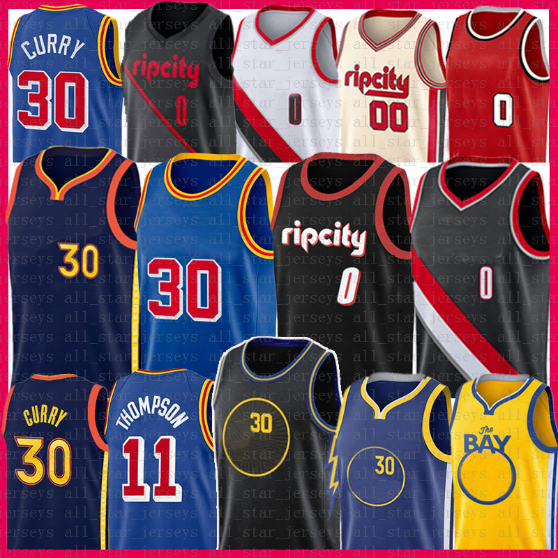 

Damian Lillard Stephen Curry Basketball Jersey Wiseman Klay Thompson 75th anniversary Mens Shirts Jerseys 0 30 33 11, 2021 jersey