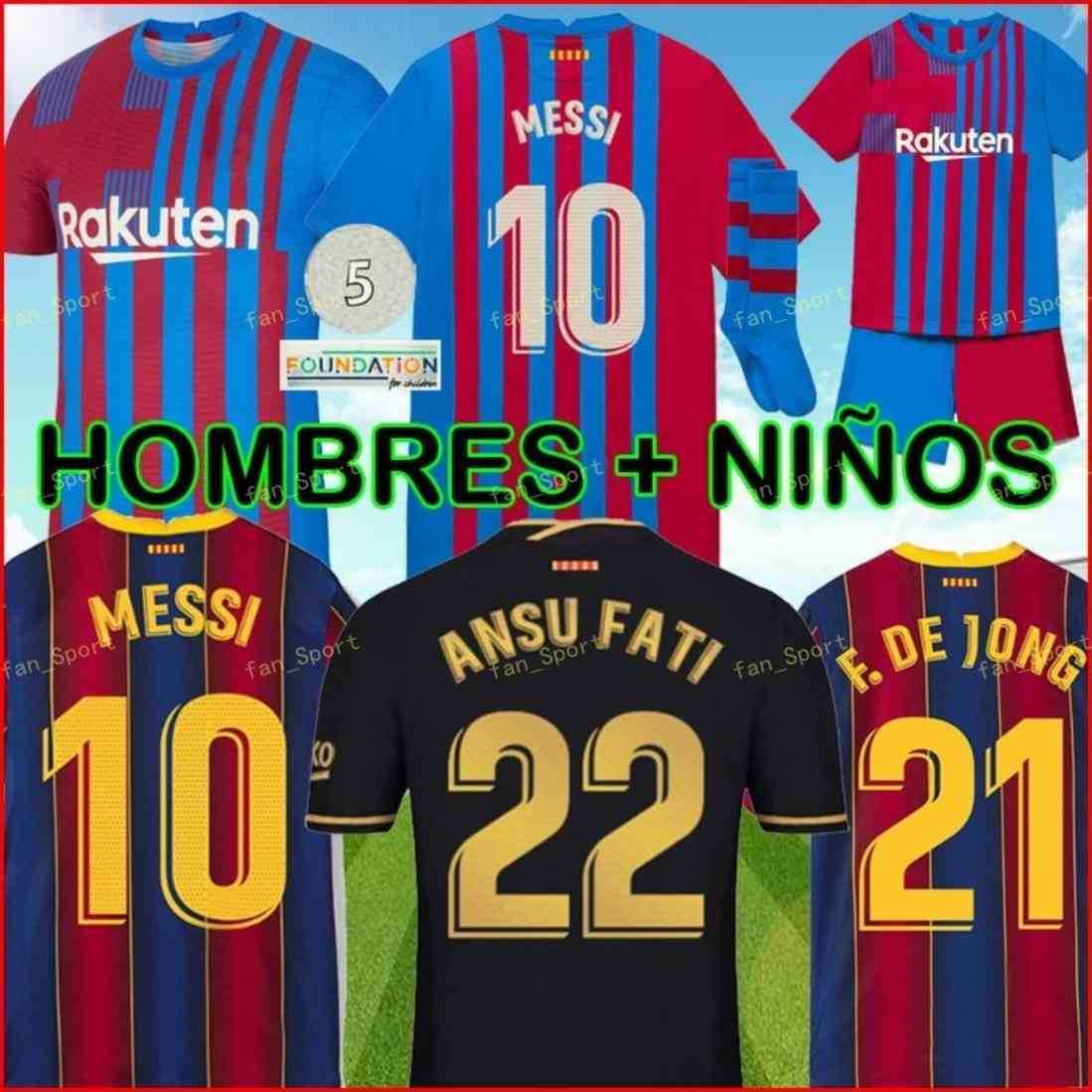 

10 MESSI Barcelona Maillots de football shirt 2021 soccer jersey 8 A. INIESTA GRIEZMANN F. DE JONG SUAREZ DEMBELE COUTINHO MALC Men kids kit, Black;yellow