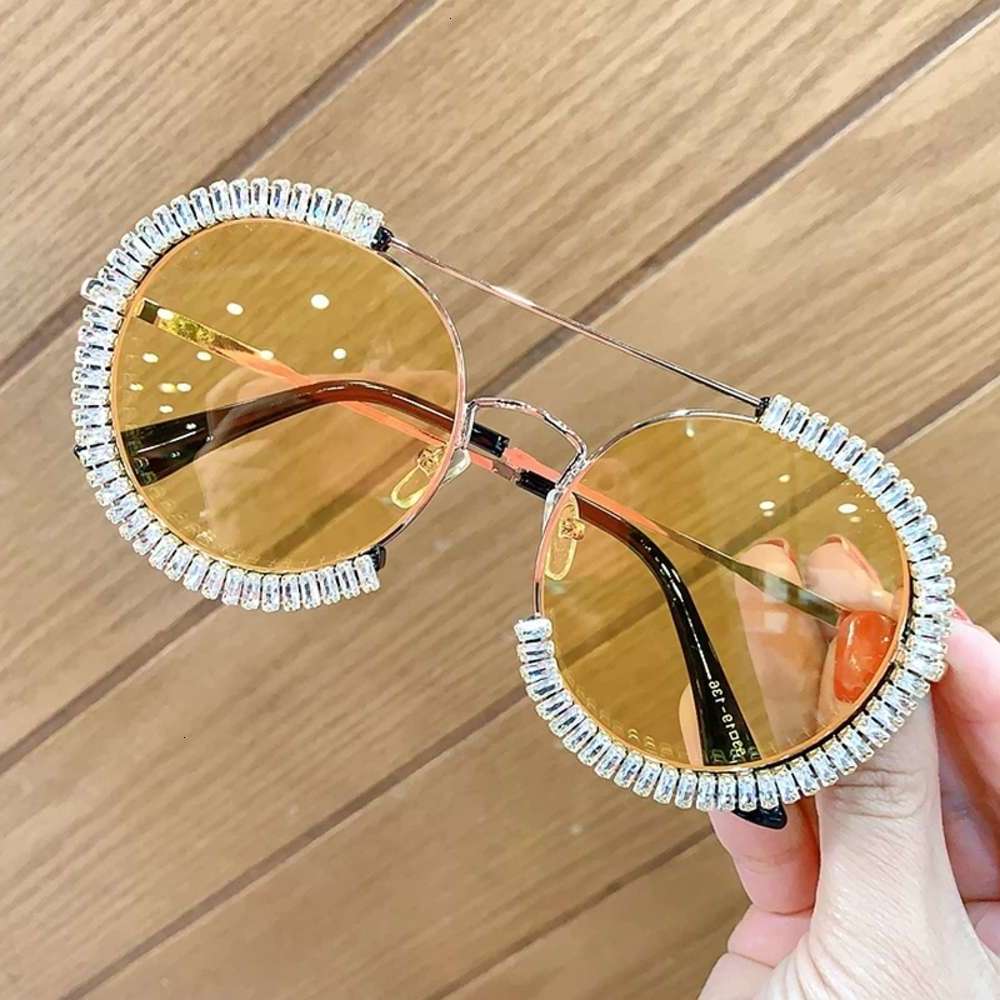 

Highend accessories oversized sunglass luxury Round sun glass women Clear lens Eyeglass Shad For Women, Black