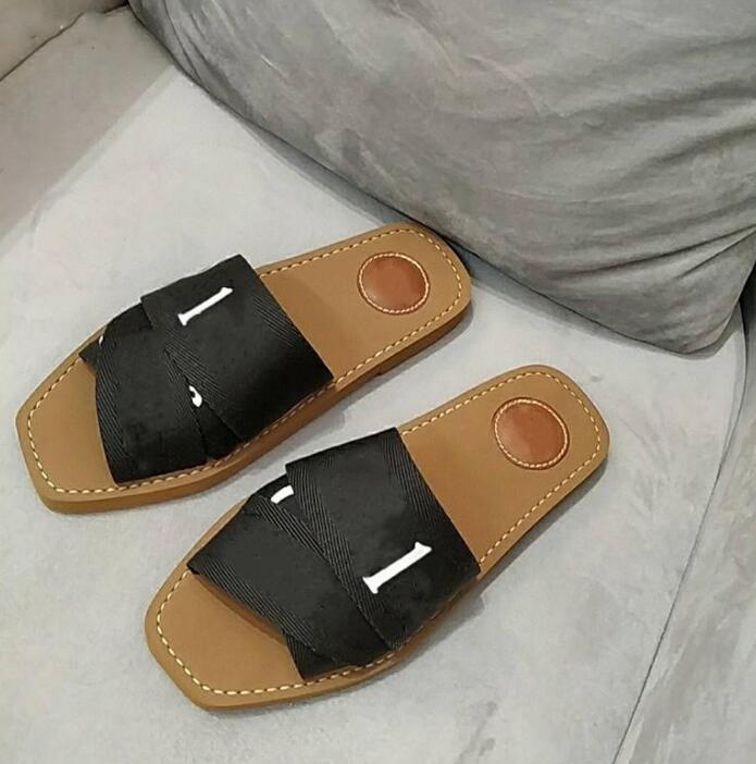 

Outdoor Fashion Brand name slipper Slides Flat Sandals Woody Mule In Canvas Espadrille Luxurys Designers Sliders Sandalias Womens Sandales Designer Shoes with box