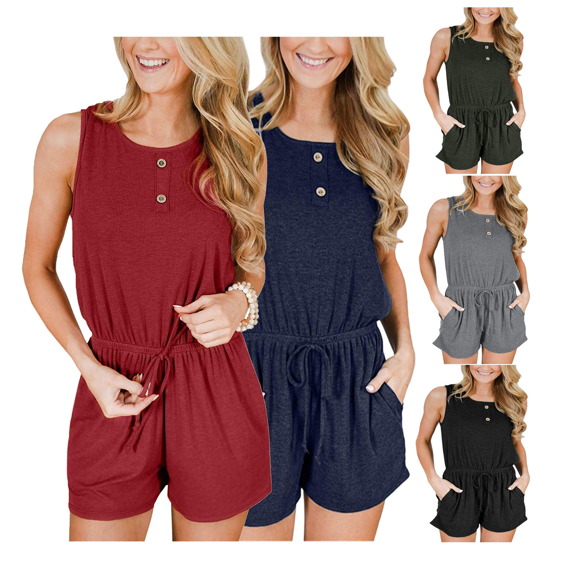 

women yoga Jumpsuits Rompers Fashionable short sleeve casual strappy jumpsuit fitness sweatpants fashion nightwear ladies design clothing, See the below
