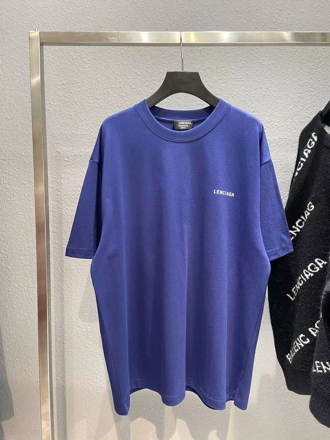 Paris logo T shirt calf blue front and back printed letters short sleeve high luxury quality with packaging bag, wholesale in large quantities. S