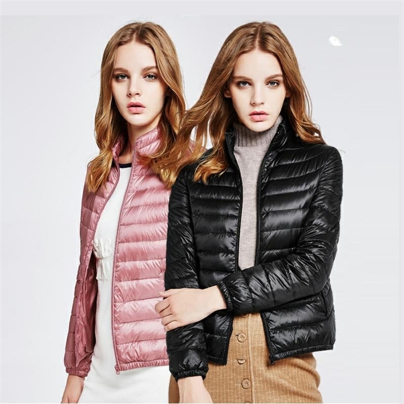

White Down Jacket Women Slim Long Sleeved Hat Hooded Basic Warm Coat Female Plus Size Ultra Light Parkas Mujer Outerwear 210602, 20