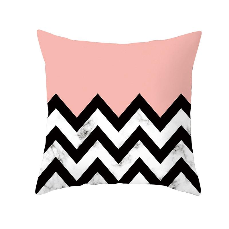 

Cushion/Decorative Pillow Nordic Marble Geometric Decoration Polyester Cushion Cover Pillowcase Glod Black Decorative Pillows Cushions For S