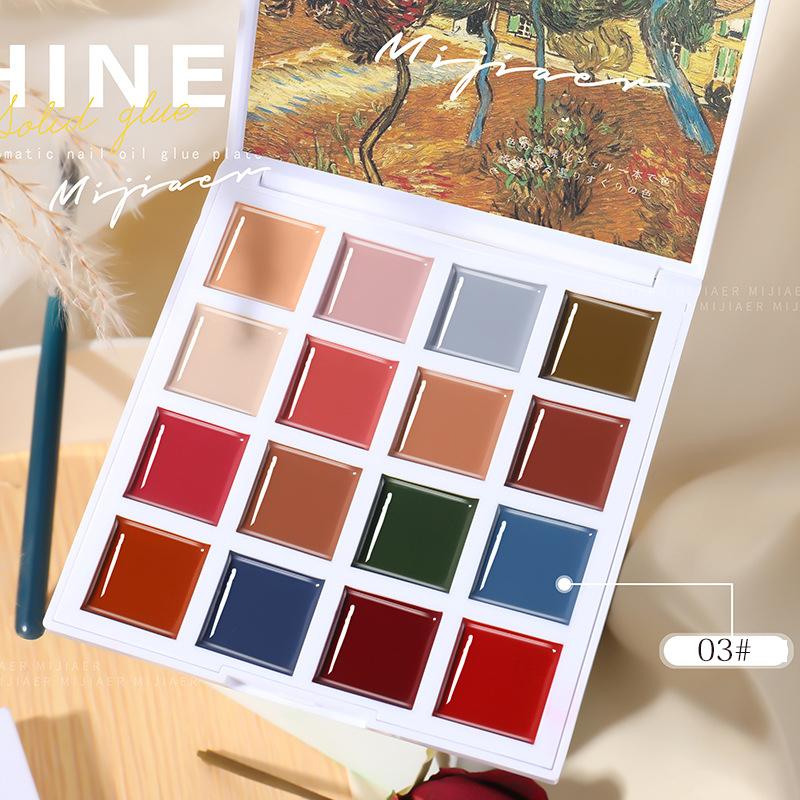 

Nail Gel 16 Colors Solid Palette Japanese Potherapy Soak Off UV LED Polish Glue Jelly Color Cream Varnish, Red;pink