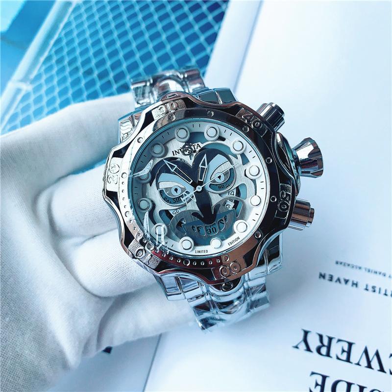 

Invicta Sports-Casual Calendar Men's Watch Royal Oak Clown Character Large Dial Steel Band Folding Buckle, Slivery;brown