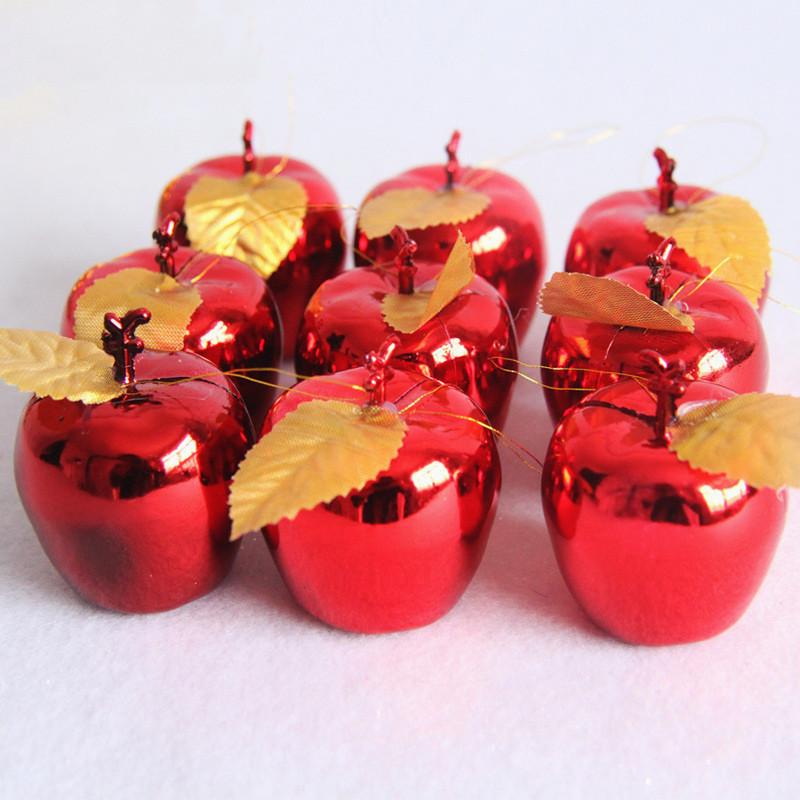 

Christmas Decorations 6//9/12Pcs Mini Fake Fruit Artificial Flower Apples Decoration Pendants Tree Hanging Ornament Year Party