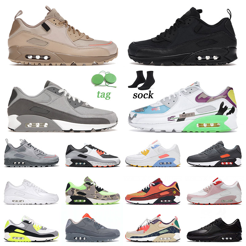 

90 90s Men Women Running Shoes Size 12 Surplus Black Desert Camo Triple White Light Smoke Grey Flyleather Off Cushions Fashion Trainers Sneakers 36-46, C36 pink 36-40