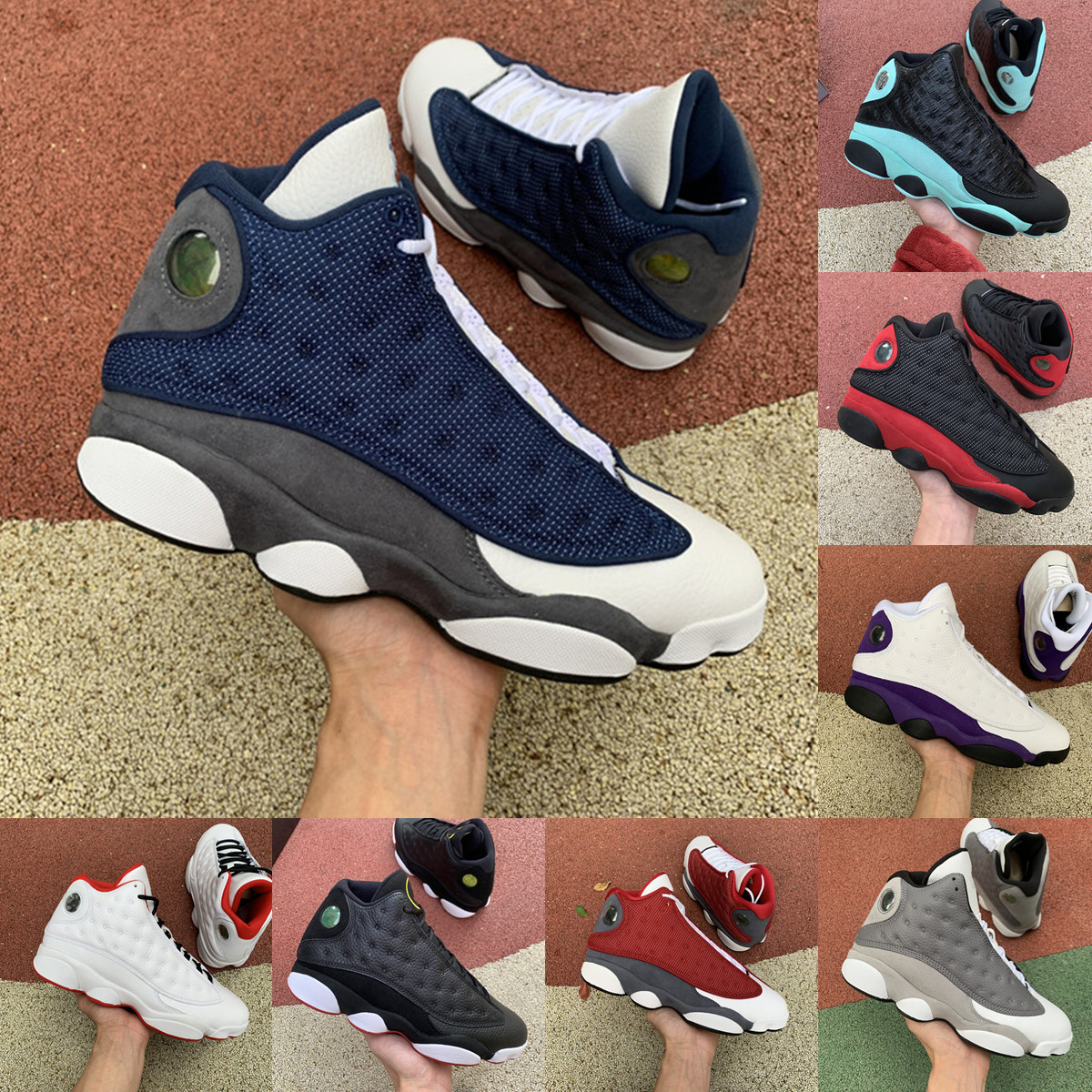 

high quality Mens Womens Basketball Shoes 13 13s Jumpman Reverse Bred Flint Lucky Green Soar Playground Lakers Court Purple Sports Sneakers Trainers US 7-12, 16