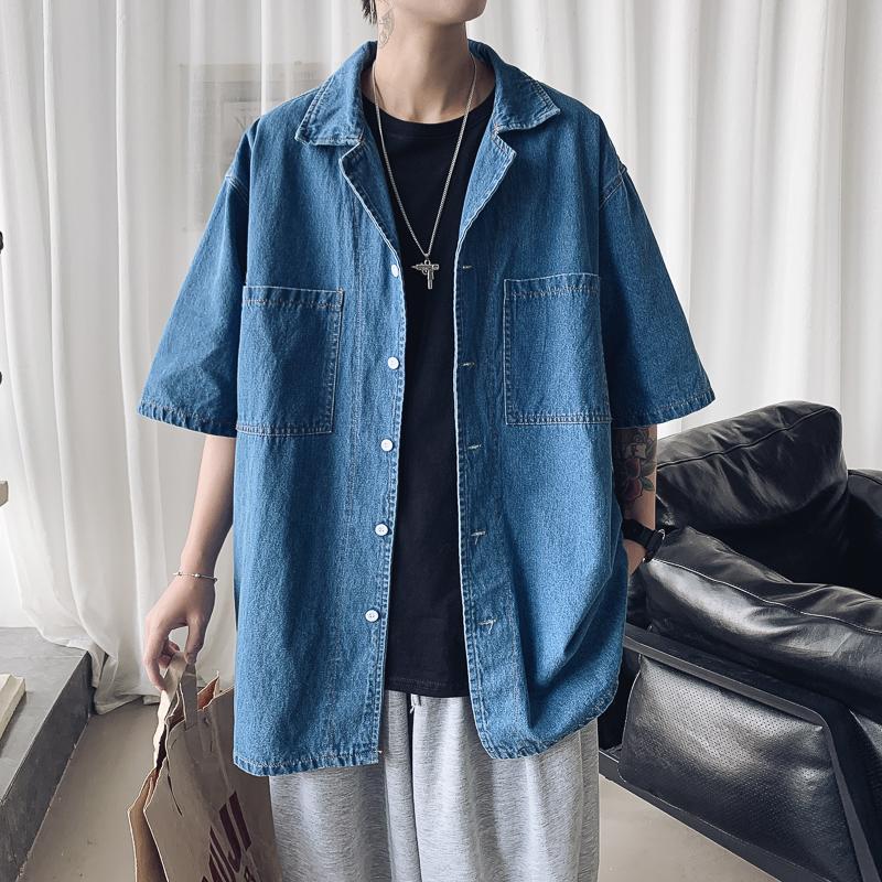 

Men's Jackets IiDossan 2021 Classic Coat Denim For Men Jeans Jacket Hip Hop Streetwear Overalls Oversized Short Sleeve, Blue