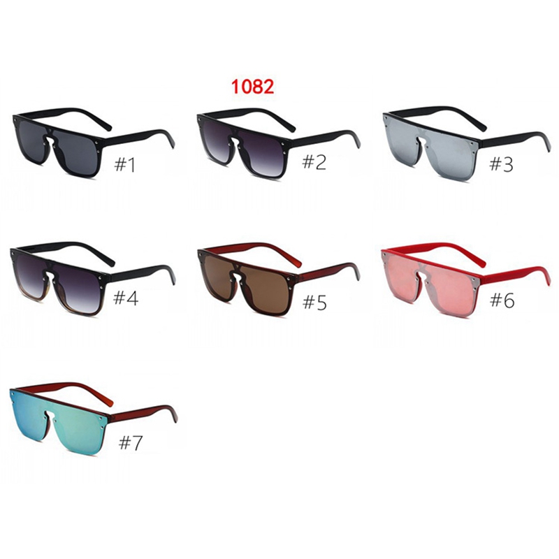 

1082 Fashion Classic Luxury Designer Sunglasses Men Women Brand Eyeglasses Protective Outdoor Eyewear Anti-UV Square PC Frame Sun Glasses With Case, White;black