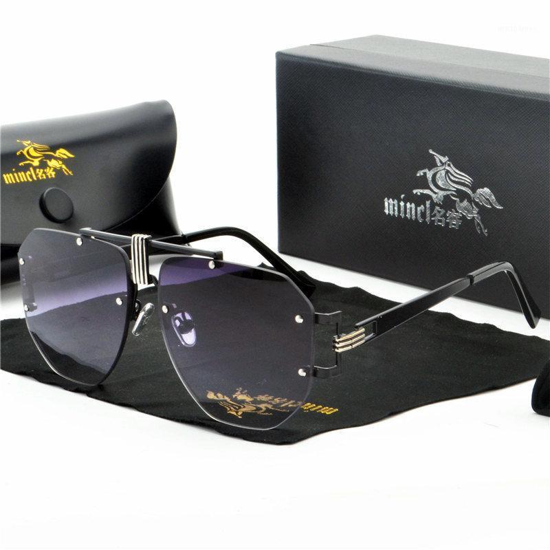 

Sunglasses Vintage Oversized Women Retro Frameless Large Metal For Men Ladies Big Transparent FML