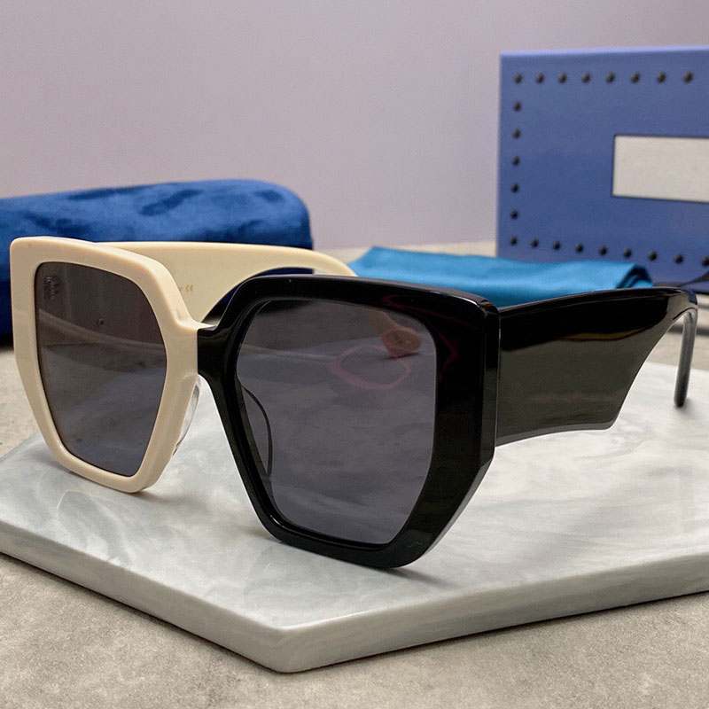 

Sunglasses 0956S New color fashion classic big frame glasses for men or women thick sheet all-match black and white stitching personality trend with box