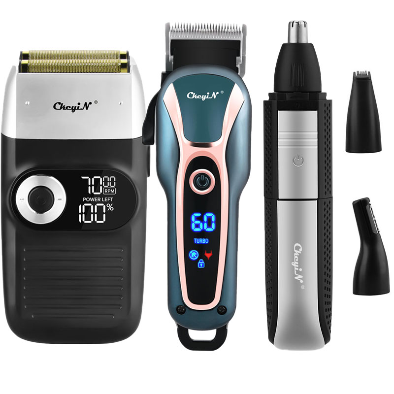 

2 In 1 Electric Shaver Baldheaded Beard Trimmer Reciprocating Twin Blade Shaving Lcd Dispaly Razor 3 Speeds Adjustable Beard Men