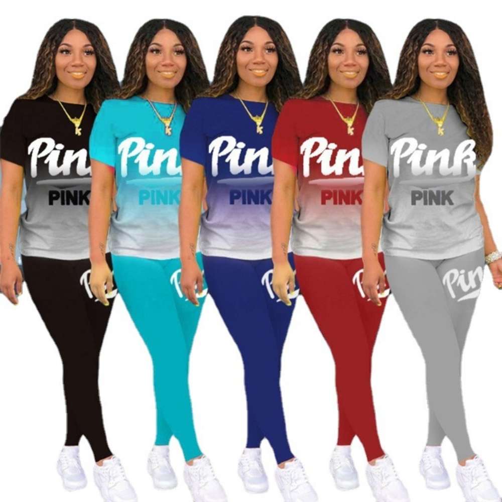 

2021 large casual women's solid color tapered short sleeve pants suit, Black;white