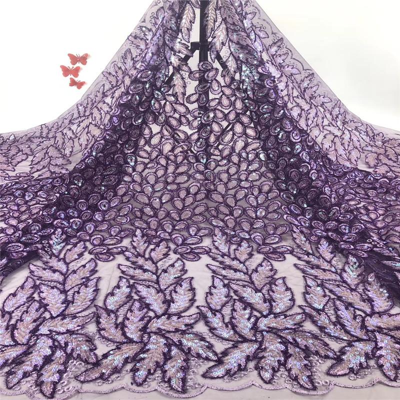 

Ribbon African Lace Fabric 2021 High Quality Material Nigerian French Fabrics With Sequins For Wedding Dress R66-940