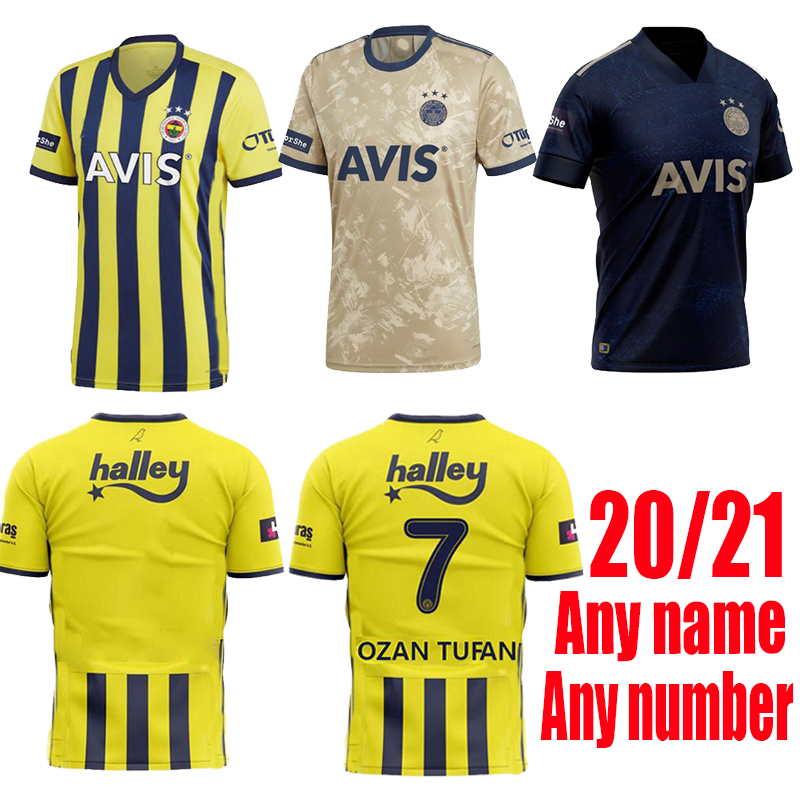 

men 2021 Fenerbache soccer jersey Maillots Alex De Souza Guissa Onur Karakabak Falcan Edin 20 21 Adult shirt football jerseys, Home