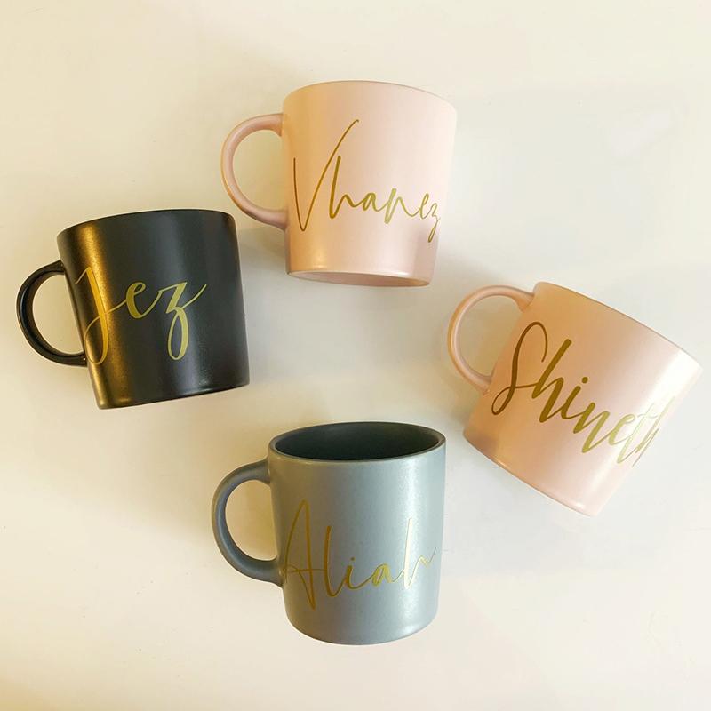 

Mugs Custom Name Ceramic 300ml Coffee Breakfast Milk Mug Office Home Drinkware Personalized Tea Cup For Lover's Gifts, Pink