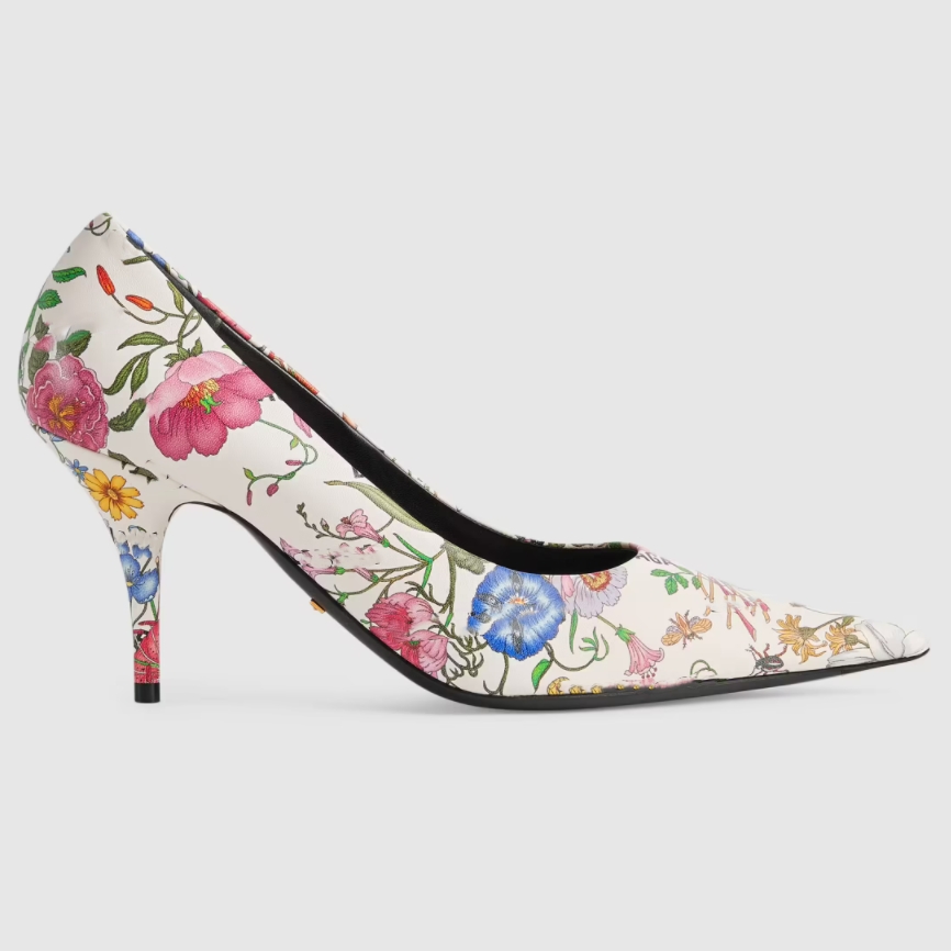 

Woman The Hacker Project Knife Pump Shoe Fashion Print Flower Leather Collaboration Lady Luxurys Designer Party Limited Edition Calfskin High Heel Sandal 35-39, Box
