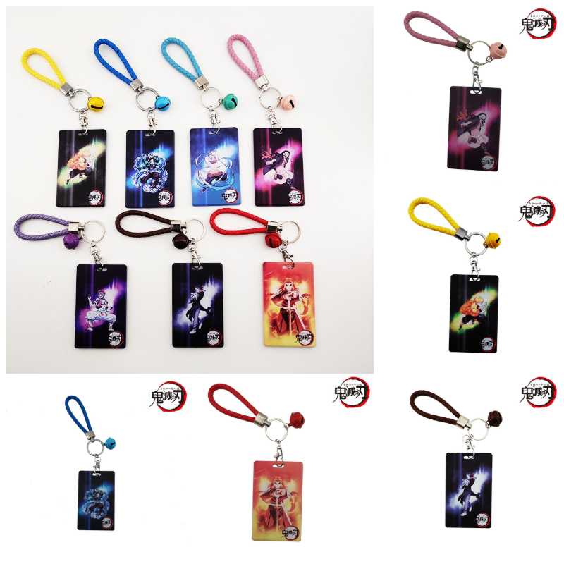

Keychains Anime Demon Slayer Unlimited Train : Kimetsu No Yaiba Tanjirou Nezuko Acrylic Cards Holder Bus Pass Business Card Case Keychain