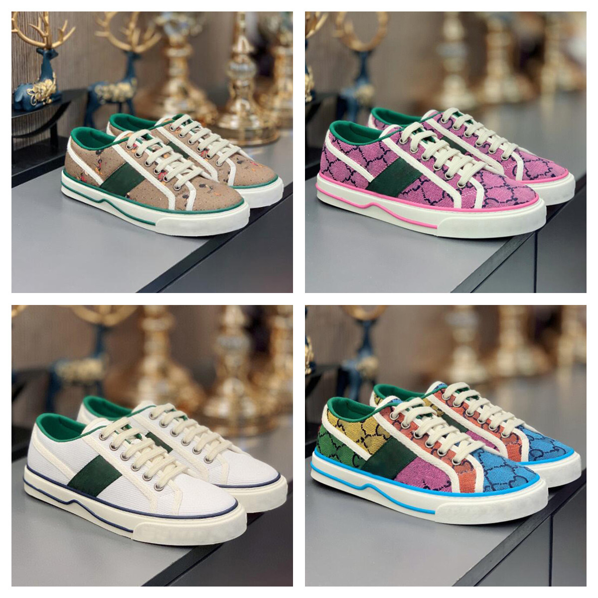 

2021 New Men Designers Tennis casual Shoes canvas Shoe washed jacquard denim Women Rubber sole Embroidered Vintage Sneakers High Quality, #26