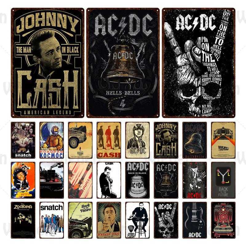 

Rock N Roll Metal Tin Sign Vintage Plaque Tin Sign Wall Decor For Bar Pub Fans Club Man Cave Rock Music Concert Poster Rock Q0723