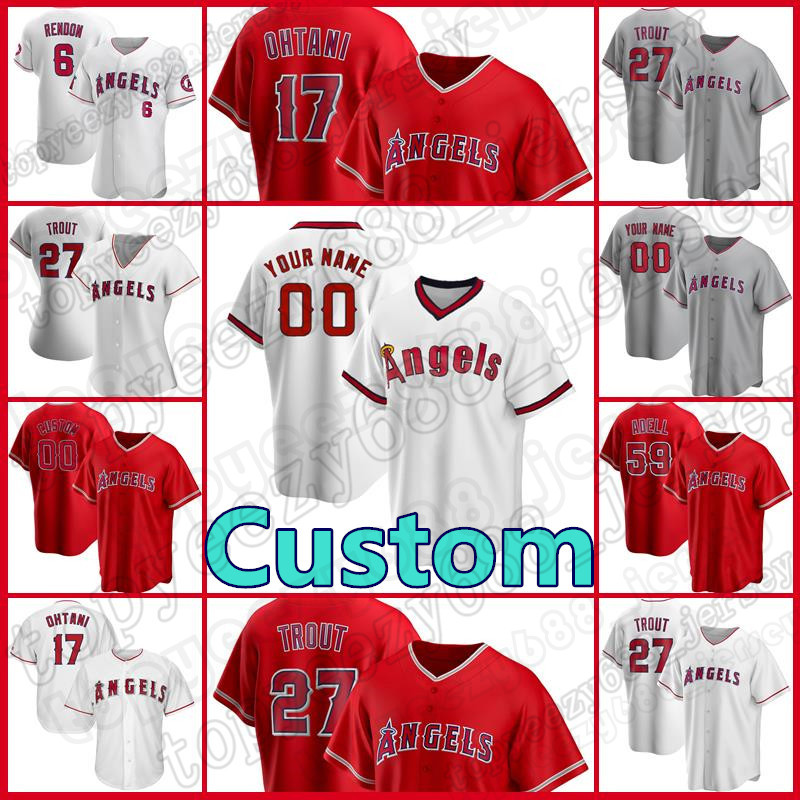 

27 Mike Trout Custom Angels Jersey 17 Shohei Ohtani Los Mens Angeles Baseball 59 Jo Adell Anthony Rendon Jose Iglesias Dylan Bundy Pena, Mens custom new flex base(tianshi)