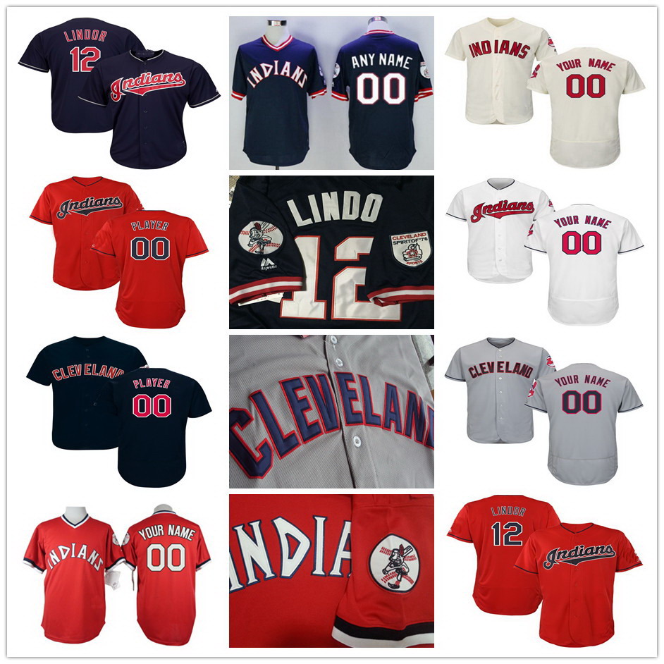 

Cleveland Baseball Jersey Jose Ramirez Indian Ricky Vaughn Carlos Santana Shane Bieber Amed Eddie Rosario Jim Thome Kenny Lofton Leonys Mart, Blue;black