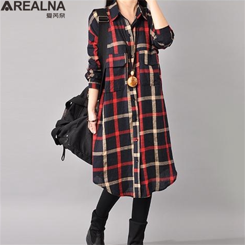 

blouses woman Autumn plaid shirt women vintage kimono long cardigan outerwear womens tops and blusa mujer 210719, Black