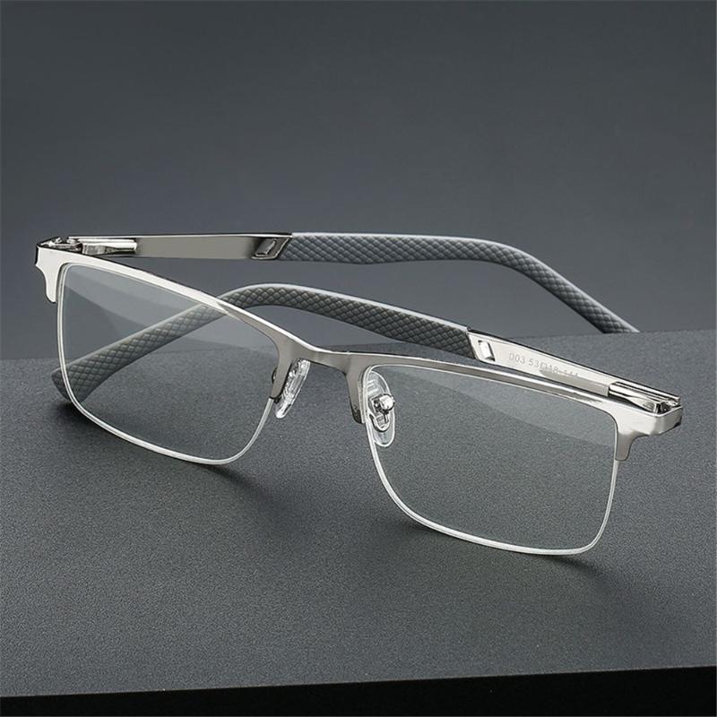 

Sunglasses Business Reading Glasses Fashion Men's Anti Blue Light Metal Half Frame Glare/Eye Strain/UV Computer Eyeglasses +1.0~+4.0, White;black
