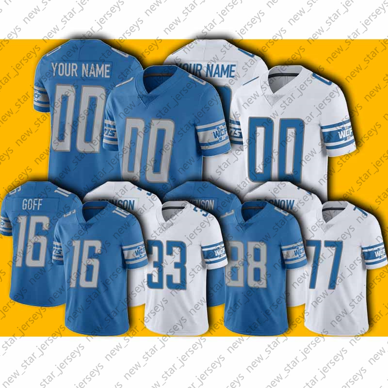 

16 Jared Goff 20 Barry Sanders Jersey 32 DAndre Swift 88 T.J. Hockenson Jerseys DetroitLions58 Penei Sewell Jeff Okudah Adrian Peterson Frank Ragnow, Man size s-xxxl (xs)