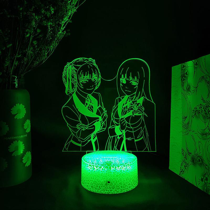 

Night Lights Kakegurui Compulsive Gambler 3D LED Light Home Decor Bedroom 16 Colors USB Remote Table Lamp For Child Birthday Gift